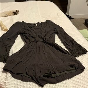 Elegant dark olive green romper